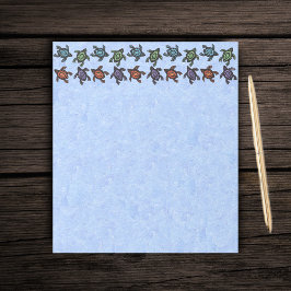 カラフル抽象芸術ウミガメ ノートパッド