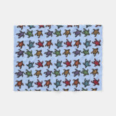 カラフル抽象芸術ウミガメ フリースブランケット (正面(横))