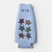 カラフル抽象芸術ウミガメ ボトルクーラー (正面)