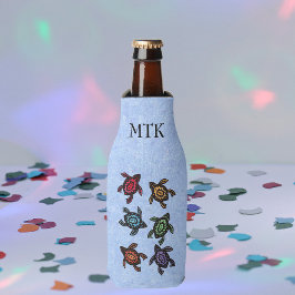 カラフル抽象芸術ウミガメ ボトルクーラー