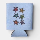 カラフル抽象芸術ウミガメ 缶クーラー (正面)