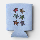 カラフル抽象芸術ウミガメ 缶クーラー (裏面)