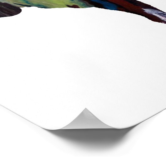 カラフル抽象芸術エルシルエット ポスター (角)