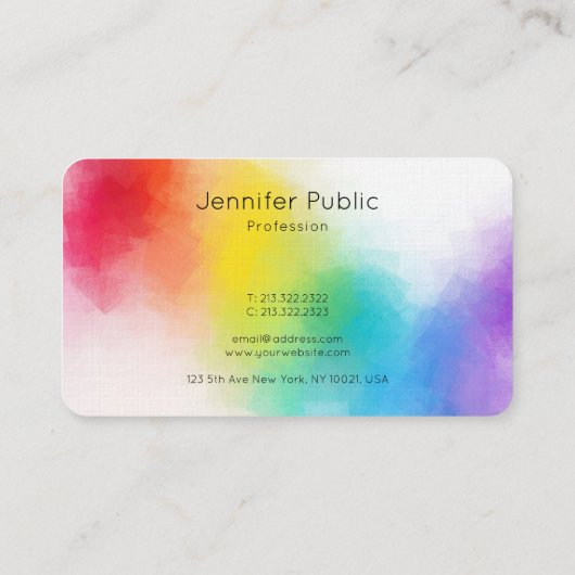 カラフル抽象芸術エレガントモダンテンプレート 名刺 (裏面)