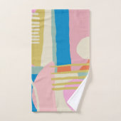 カラフル抽象芸術オーガニック図形線Bohoスタイル バスタオルセット (ハンドタオル)