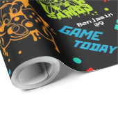 カラフル抽象芸術カスタムゲーマーズボーイバースデーパーティー ラッピングペーパー (ロールコーナー)