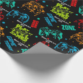 カラフル抽象芸術カスタムゲーマーズボーイバースデーパーティー ラッピングペーパー (角)