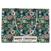 カラフル抽象芸術カスタムメリークリスマス ラージペーパーバッグ (裏面)