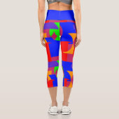カラフル抽象芸術カプリレギンスはっきりした – 女性 カプリレギンス (裏面)