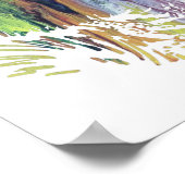 カラフル抽象芸術キウシルエット ポスター (角)