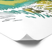 カラフル抽象芸術キウシルエット ポスター (角)