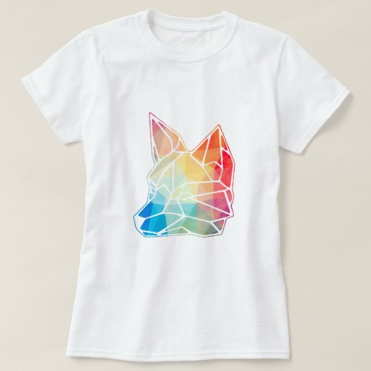 カラフル抽象芸術キツネ Tシャツ (デザイン正面)