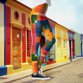 カラフル抽象芸術クリエイティブパターン レギンス