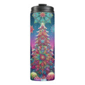 カラフル抽象芸術クリスマスツリー タンブラー (正面)