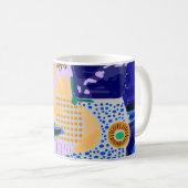 カラフル抽象芸術グランジの背景 コーヒーマグカップ (正面右)