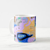 カラフル抽象芸術グランジの背景 コーヒーマグカップ (正面左)