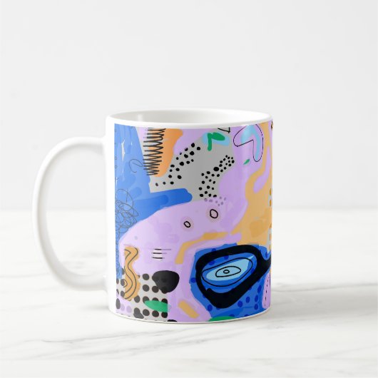 カラフル抽象芸術グランジの背景 コーヒーマグカップ (左)