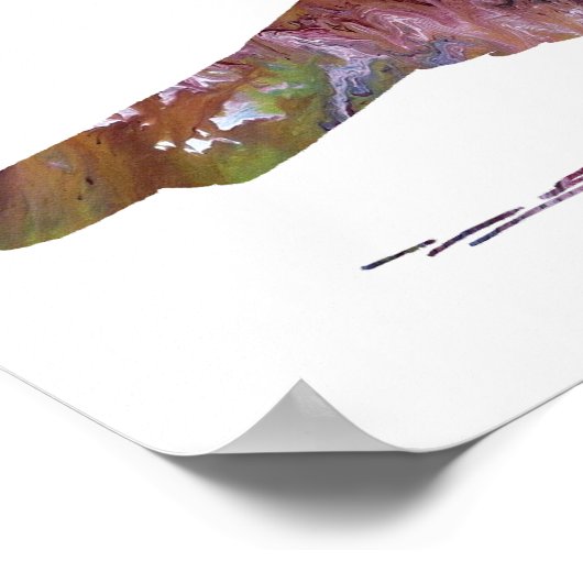 カラフル抽象芸術グルーシルエット ポスター (角)