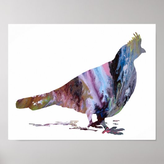 カラフル抽象芸術グルーシルエット ポスター (正面)