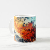 カラフル抽象芸術コンテンポラリーアートワーク コーヒーマグカップ (正面左)