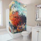 カラフル抽象芸術コンテンポラリーアートワーク シャワーカーテン (インサイチュ)