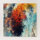 カラフル抽象芸術コンテンポラリーアートワーク ジグソーパズル (横)