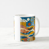 カラフル抽象芸術コーヒーティーマグカップ コーヒーマグカップ (正面右)