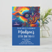 カラフル抽象芸術サイケデリックすべて見る目 招待状 (スタンド正面)