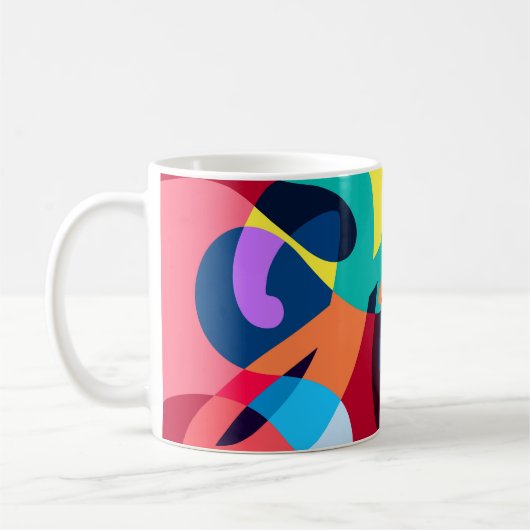 カラフル抽象芸術サイケデリックの背景 コーヒーマグカップ (左)