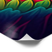 カラフル抽象芸術サイケデリックフラワーアート ポスター (コーナー)