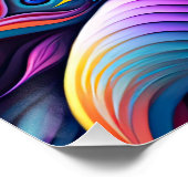 カラフル抽象芸術サイケデリック花 ポスター (コーナー)