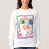 カラフル抽象芸術サン絵画ズ・アートへ衣服 スウェットシャツ (正面)