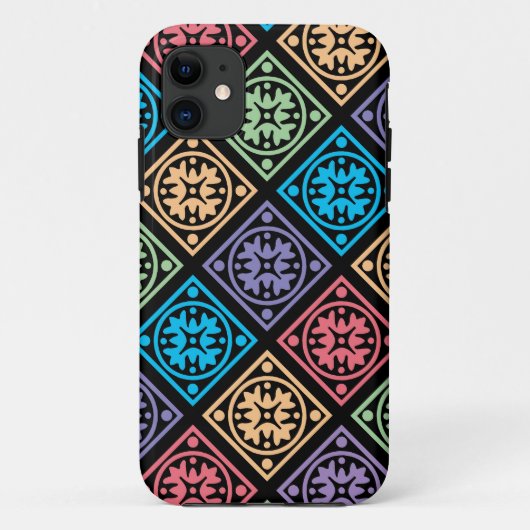 カラフル抽象芸術サークルと正方形の電話ケース Case-Mate iPhoneケース (裏面)