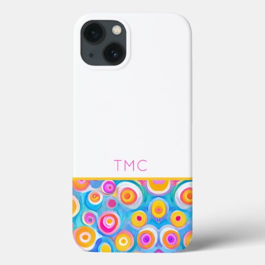 カラフル抽象芸術サークルアートイニシャルサマーおもしろい Case-Mate iPhoneケース (裏面)