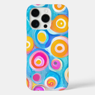 カラフル抽象芸術サークルアーモダンハッピーおもしろい iPhone 16 PROケース