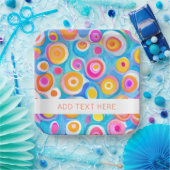 カラフル抽象芸術サークルArt Artist ADD OWN文字 ペーパープレート (パーティー)