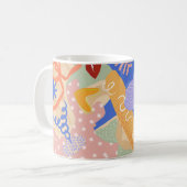カラフル抽象芸術シェイプのマはっきりしたグ – & モダン コーヒーマグカップ (正面左)