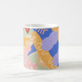 カラフル抽象芸術シェイプのマはっきりしたグ – & モダン コーヒーマグカップ (中央)
