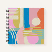 カラフル抽象芸術シェイプモダンユニーククリエイティブ ノートブック (正面)