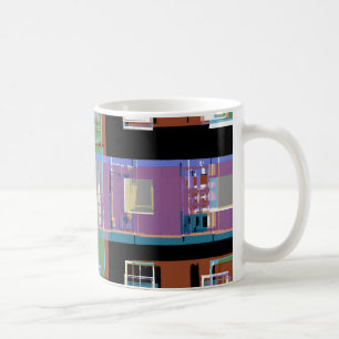 カラフル抽象芸術シティアパートメンツ コーヒーマグカップ
