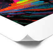 カラフル抽象芸術シルエットサーファービーチ ポスター (角)