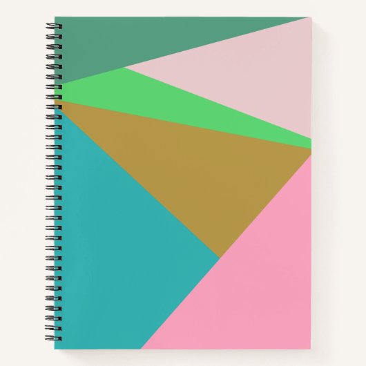カラフル抽象芸術ジオメトリカラーブロック三角形 ノートブック (正面)
