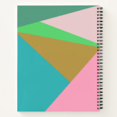 カラフル抽象芸術ジオメトリカラーブロック三角形 ノートブック (裏面)