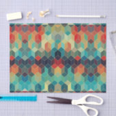 カラフル抽象芸術ジオメトリキューブ 薄葉紙 (クラフト)