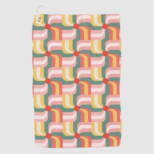 カラフル抽象芸術ジオメトリックピンホイール ゴルフタオル (正面)