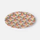 カラフル抽象芸術ジオメトリックピンホイール ペーパープレート (アングル)