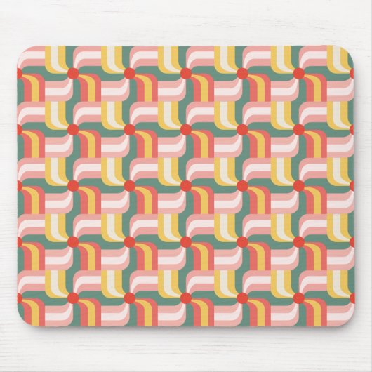 カラフル抽象芸術ジオメトリックピンホイール マウスパッド (正面)