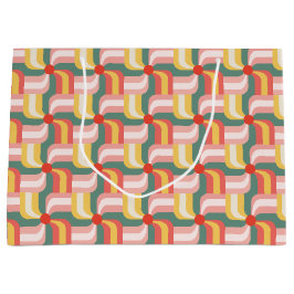 カラフル抽象芸術ジオメトリックピンホイール ラージペーパーバッグ