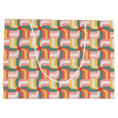 カラフル抽象芸術ジオメトリックピンホイール ラージペーパーバッグ (裏面)