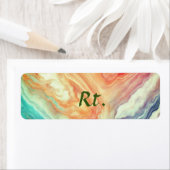 カラフル抽象芸術ジオメトリック大理石の名前の文字を追加 ラベル (インサイチュ)